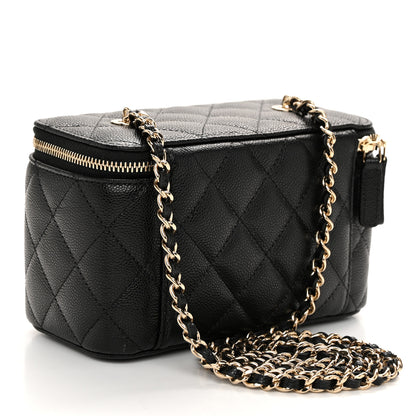Chanel Caviar Quilted Small Vanity Case With Chain Black 3 of 11