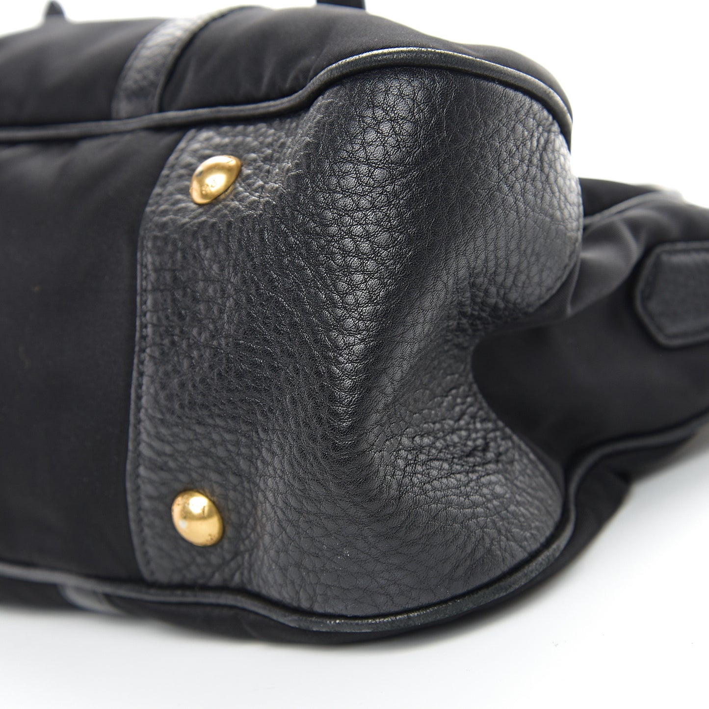 Tessuto Nylon Vitello Daino Shopping Satchel Black