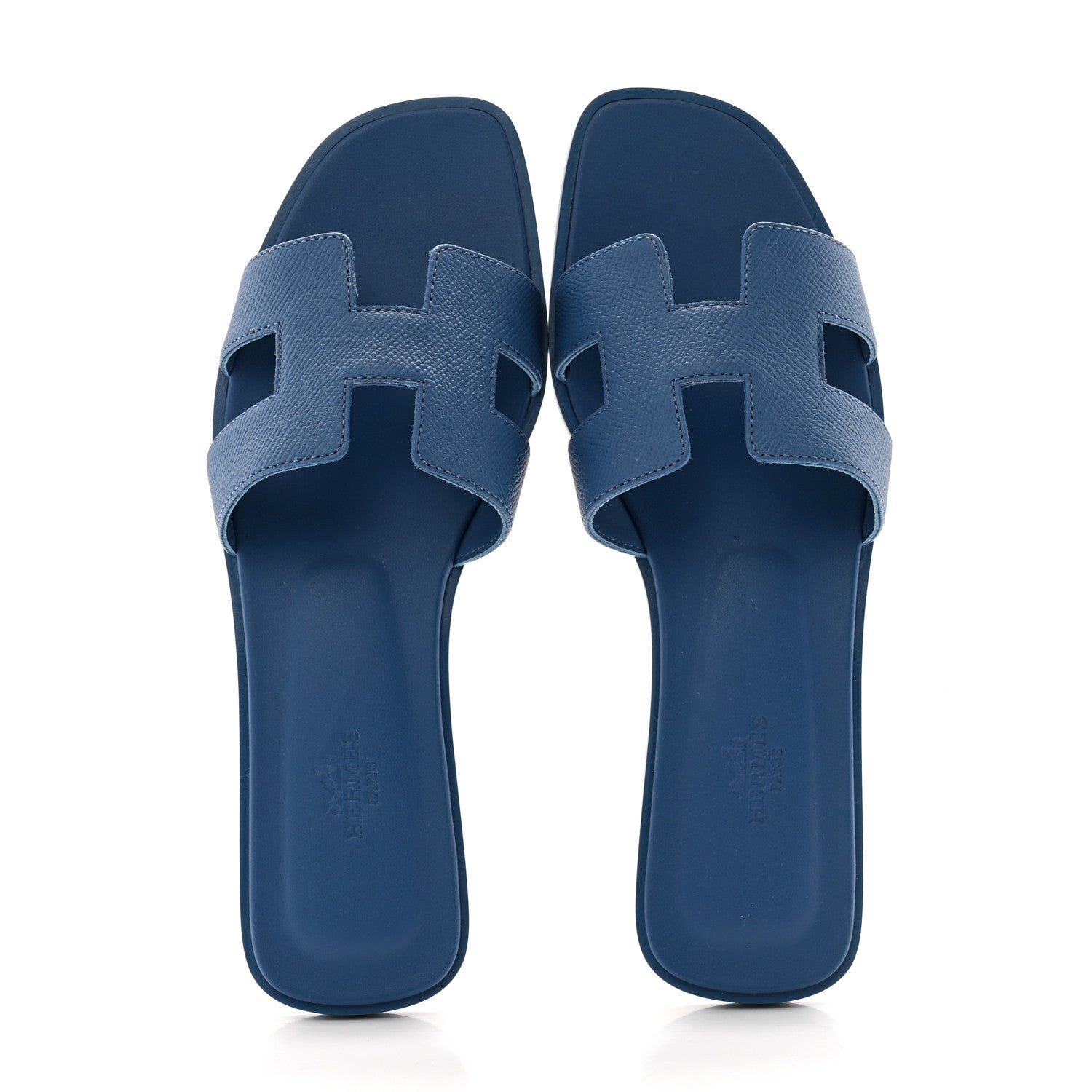 Hermes Epsom Oran Sandals 39 Bleu Bleuet 2 of 11