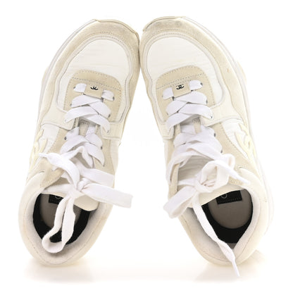Chanel Suede Calfskin Fabric CC Sneakers 36 White 2 of 8