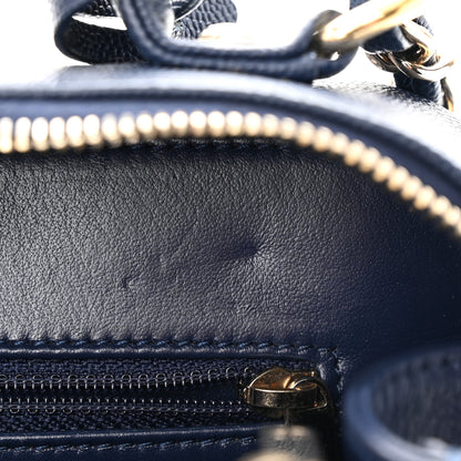 Chanel Caviar Quilted Medium CC Filigree Vanity Case Navy 14 of 14