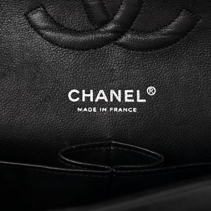 Chanel Distressed Patent Quilted Medium Double Flap Black 6 of 14