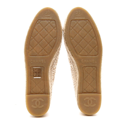Chanel Tweed Lambskin CC Espadrilles 38 Beige 5 of 10