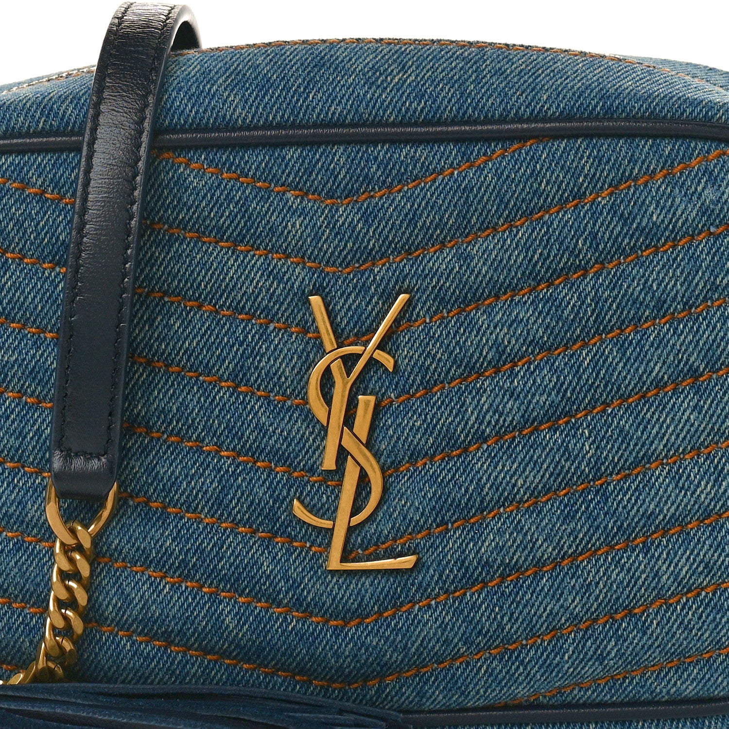Saint Laurent Denim Matelasse Monogram Mini Lou Camera Bag California Blue 8 of 10