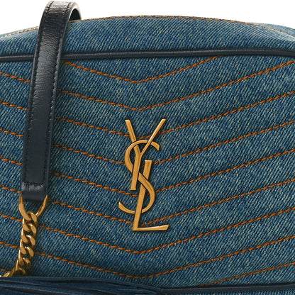Saint Laurent Denim Matelasse Monogram Mini Lou Camera Bag California Blue 8 of 10