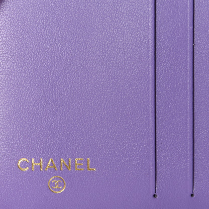 Chanel Caviar Quilted Card Holder Wallet Purple 7 of 10