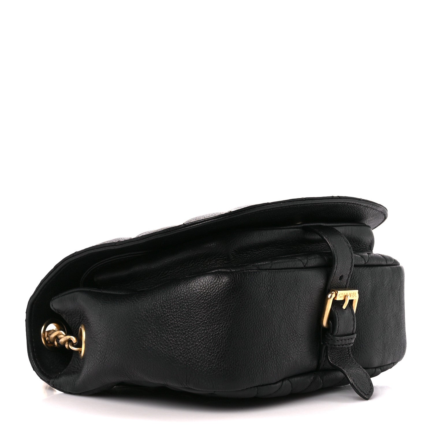 Chanel Grained Calfskin Quilted Messenger Flap Black 4 of 11
