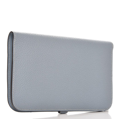 Hermes Togo Dogon Duo Wallet Bleu Lin 3 of 9