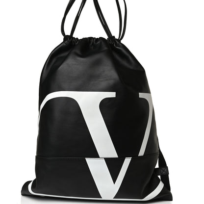 Valentino Garavani Nappa VLogo Drawstring Backpack Black 8 of 8