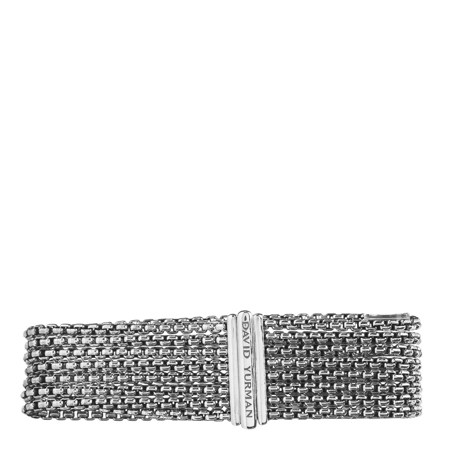 David Yurman Sterling Silver Eight-Row Box Chain Bracelet 3 of 4