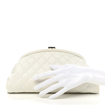 Chanel Caviar Quilted Timeless Clutch White 3 of 10