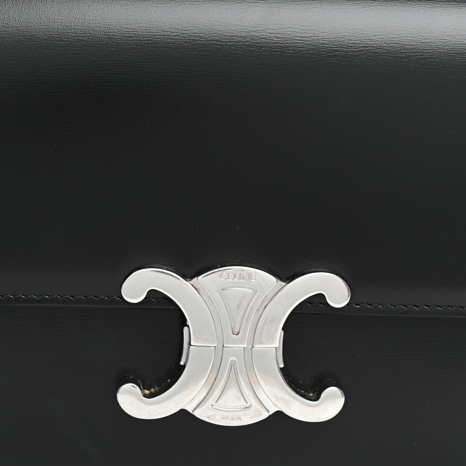Celine Shiny Calfskin Teen Triomphe Black 8 of 11