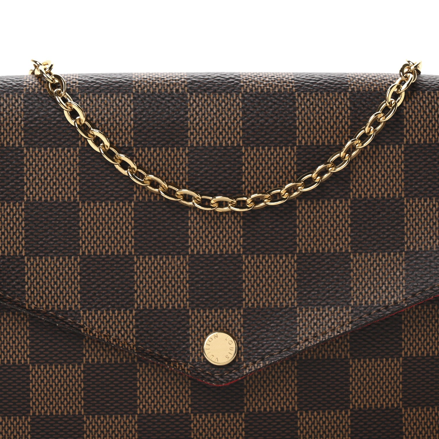 Louis Vuitton Damier Ebene Pochette Felicie Chain Wallet 8 of 10