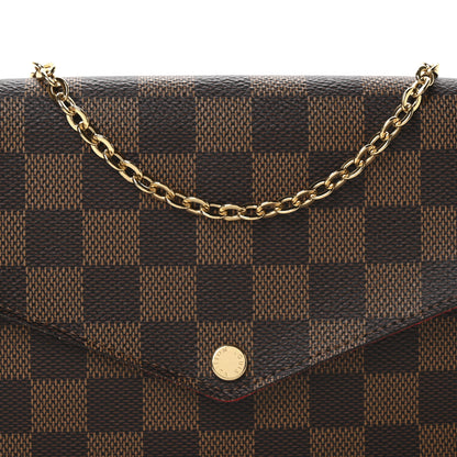 Louis Vuitton Damier Ebene Pochette Felicie Chain Wallet 8 of 10