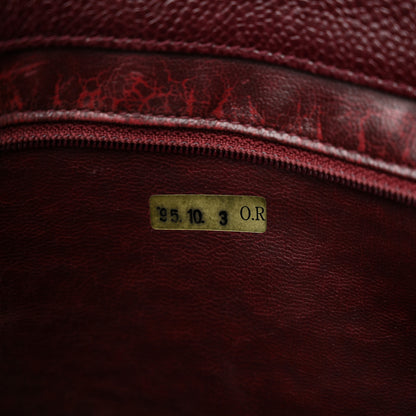Chanel Caviar Flap Shoulder Bag Burgundy 9 of 22