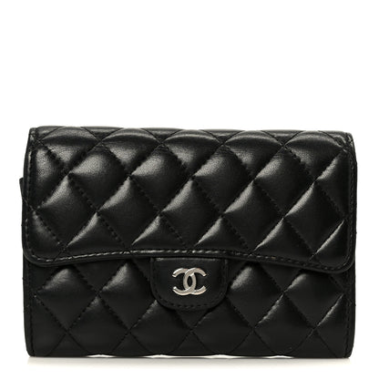 Chanel Lambskin Quilted Large Flap Wallet Black 1 of 10