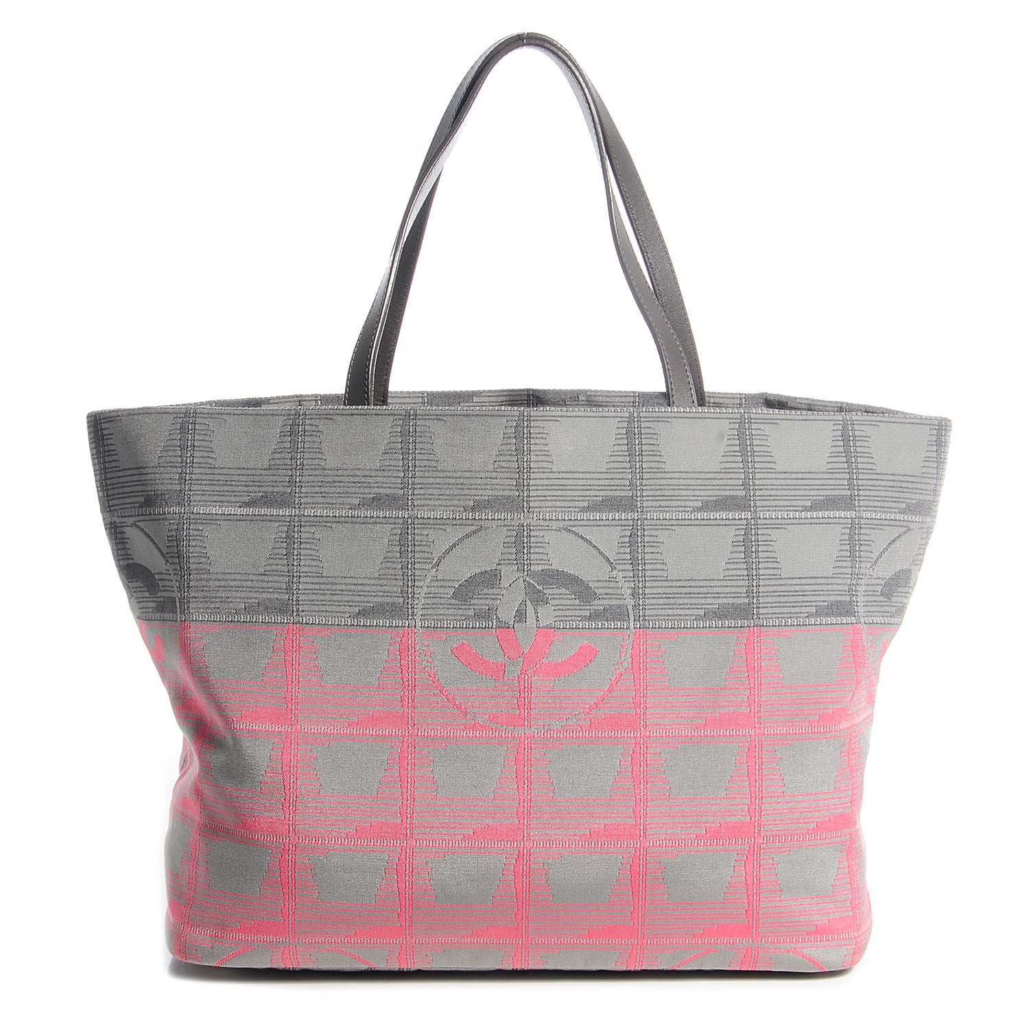 Chanel Nylon Travel Shopping Tote Pink Grey 1 of 7