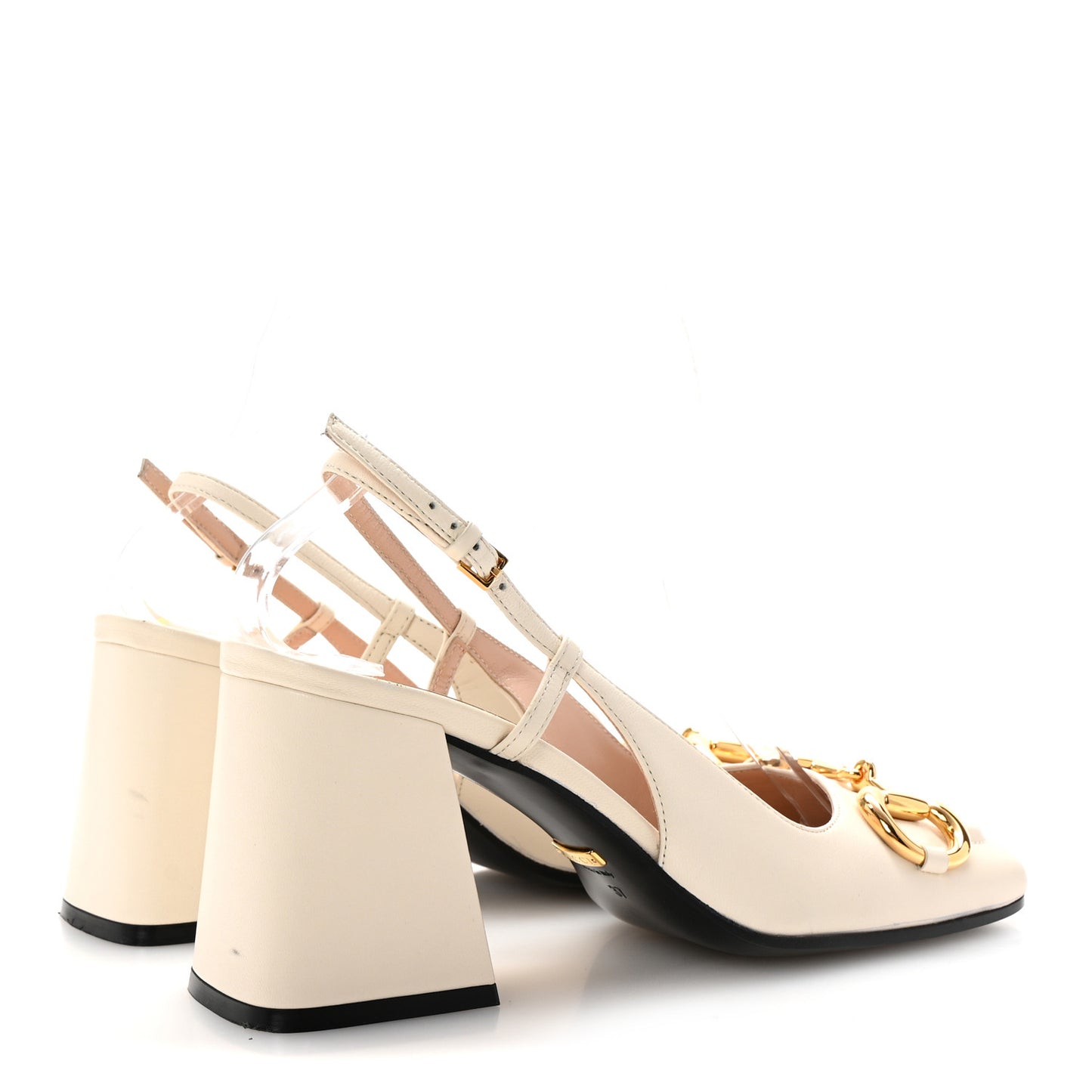 Malaga Kid Horsebit 75mm Slingback Pumps 37 Mystic White