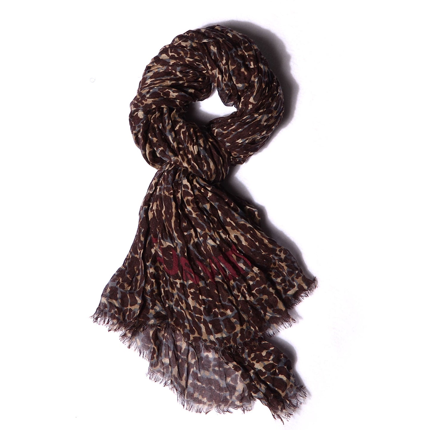 Cashmere Silk Lezard Stole Burgundy