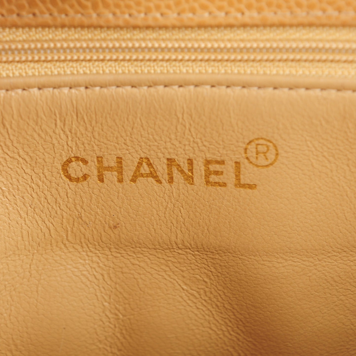Caviar Quilted Tote Beige