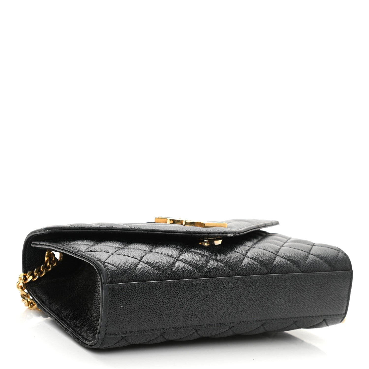 Saint Laurent Grain De Poudre Textured Mixed Matelasse Triquilt Small Monogram Satchel Black 4 of 13