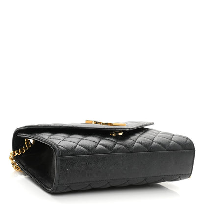 Saint Laurent Grain De Poudre Textured Mixed Matelasse Triquilt Small Monogram Satchel Black 4 of 13