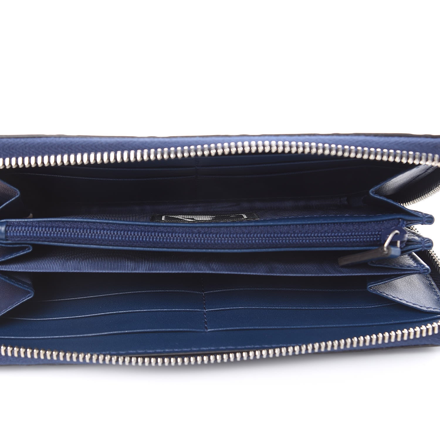 Gucci X MLB Guccissima Signature NY Yankees Embroidered Zip Around Wallet Royale Ivory 5 of 9