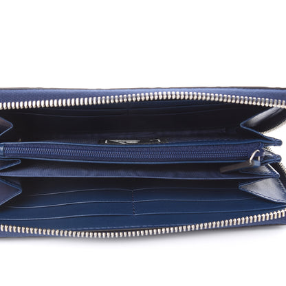 Gucci X MLB Guccissima Signature NY Yankees Embroidered Zip Around Wallet Royale Ivory 5 of 9
