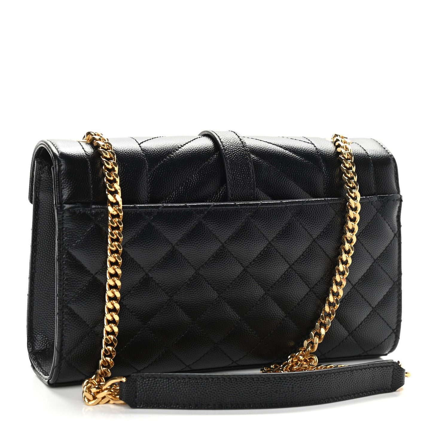 Grain De Poudre Textured Mixed Matelasse Triquilt Small Monogram Satchel Black