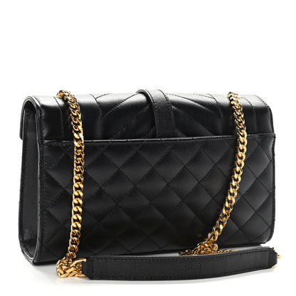 Saint Laurent Grain De Poudre Textured Mixed Matelasse Triquilt Small Monogram Satchel Black 3 of 9