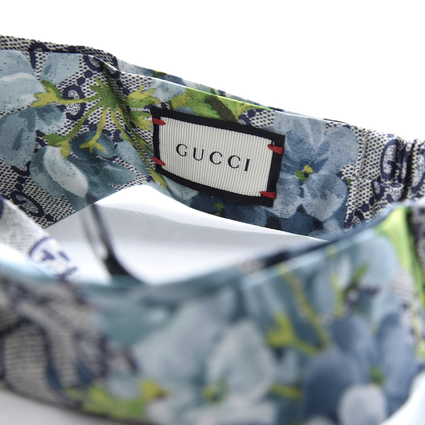 Silk Monogram Blooms Print Headband Blue