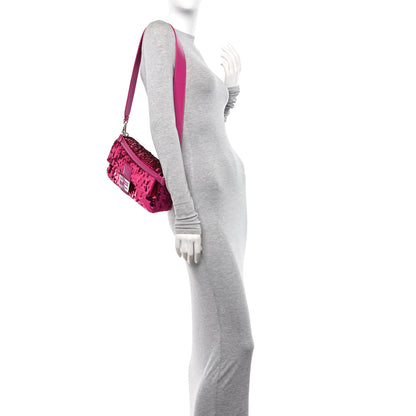 Fendi Sequin Paillettes Vitello Grace Sex and the City Baguette Ciclamino Pilar 2 of 8