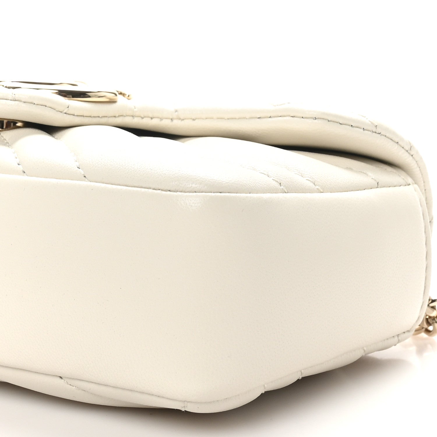 Gucci Lambskin Matelasse Mini GG Marmont Shoulder Bag White 10 of 10