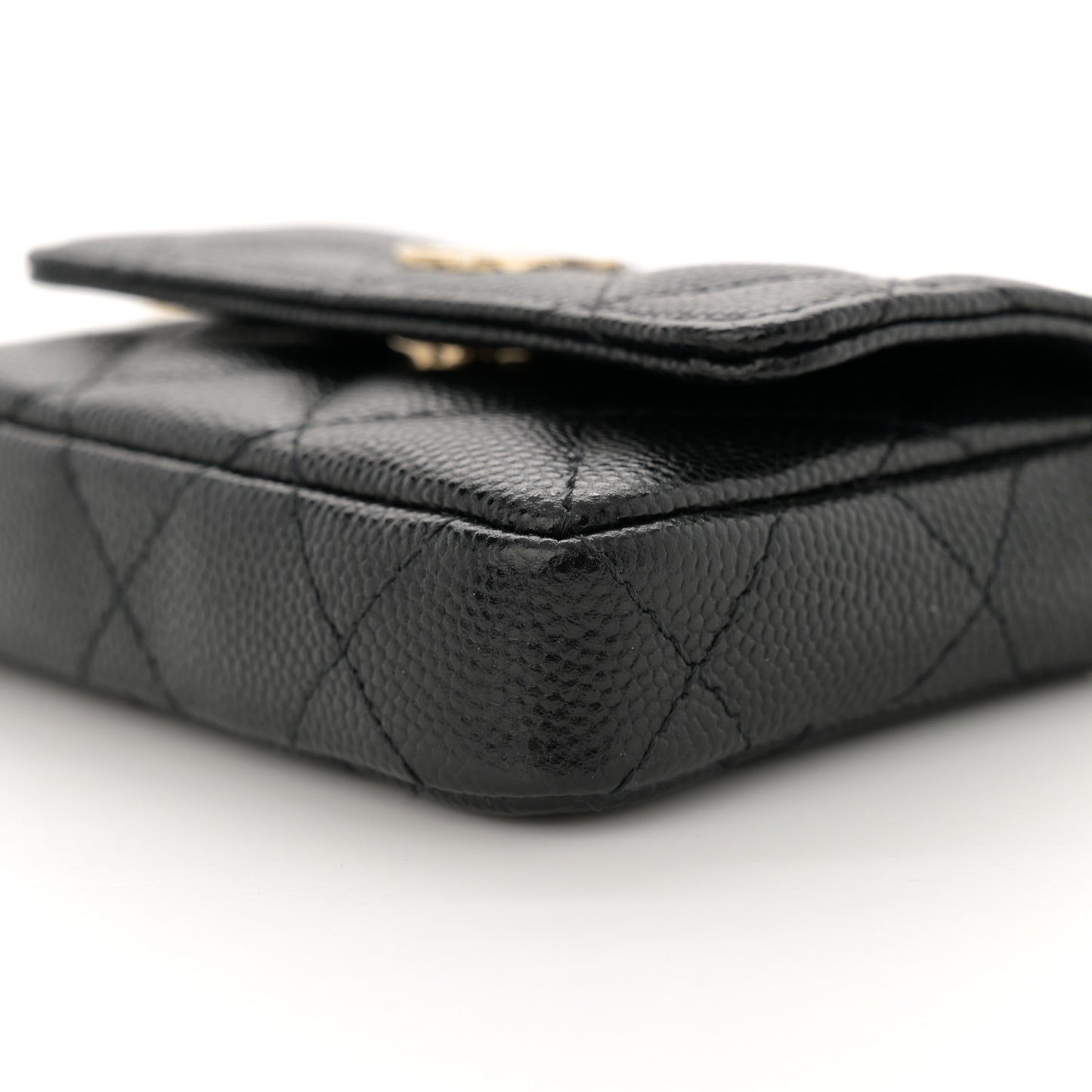 Caviar Quilted Belt Bag With Charms On Chain Black