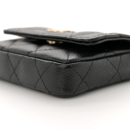 Chanel Caviar Quilted Belt Bag With Charms On Chain Black 10 of 11