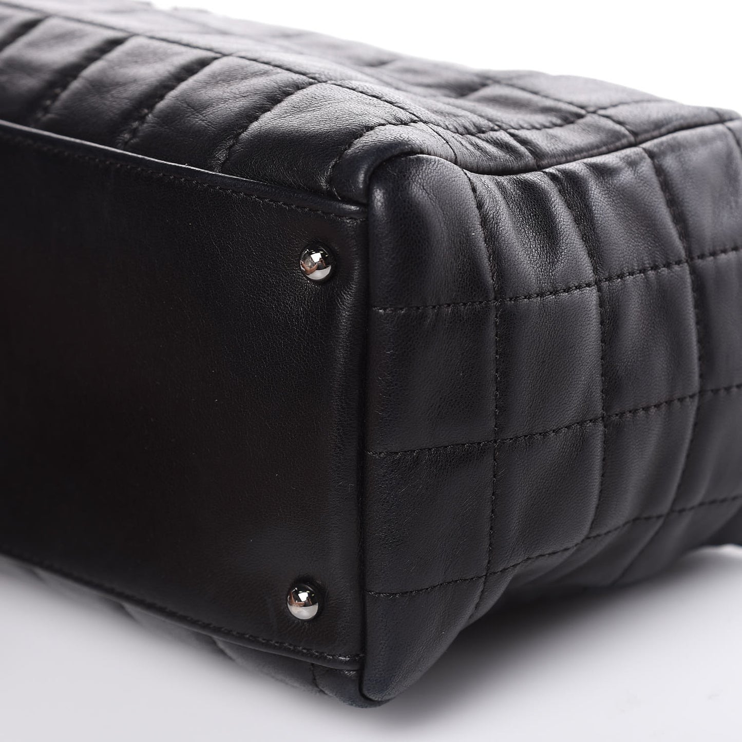 Lambskin Quilted Chocolate Bar Shoulder Bag Black
