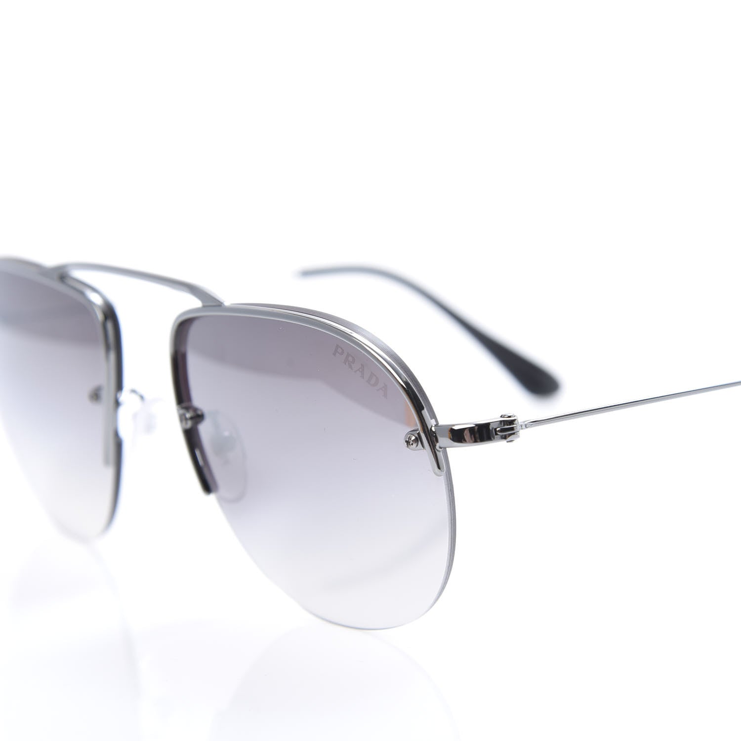 Prada Metal Round Sunglasses SPR 58O Black 7 of 8