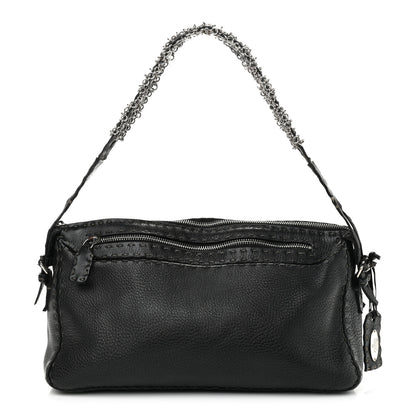 Fendi Calfskin Romano Selleria Chain Shoulder Bag Black 1 of 13