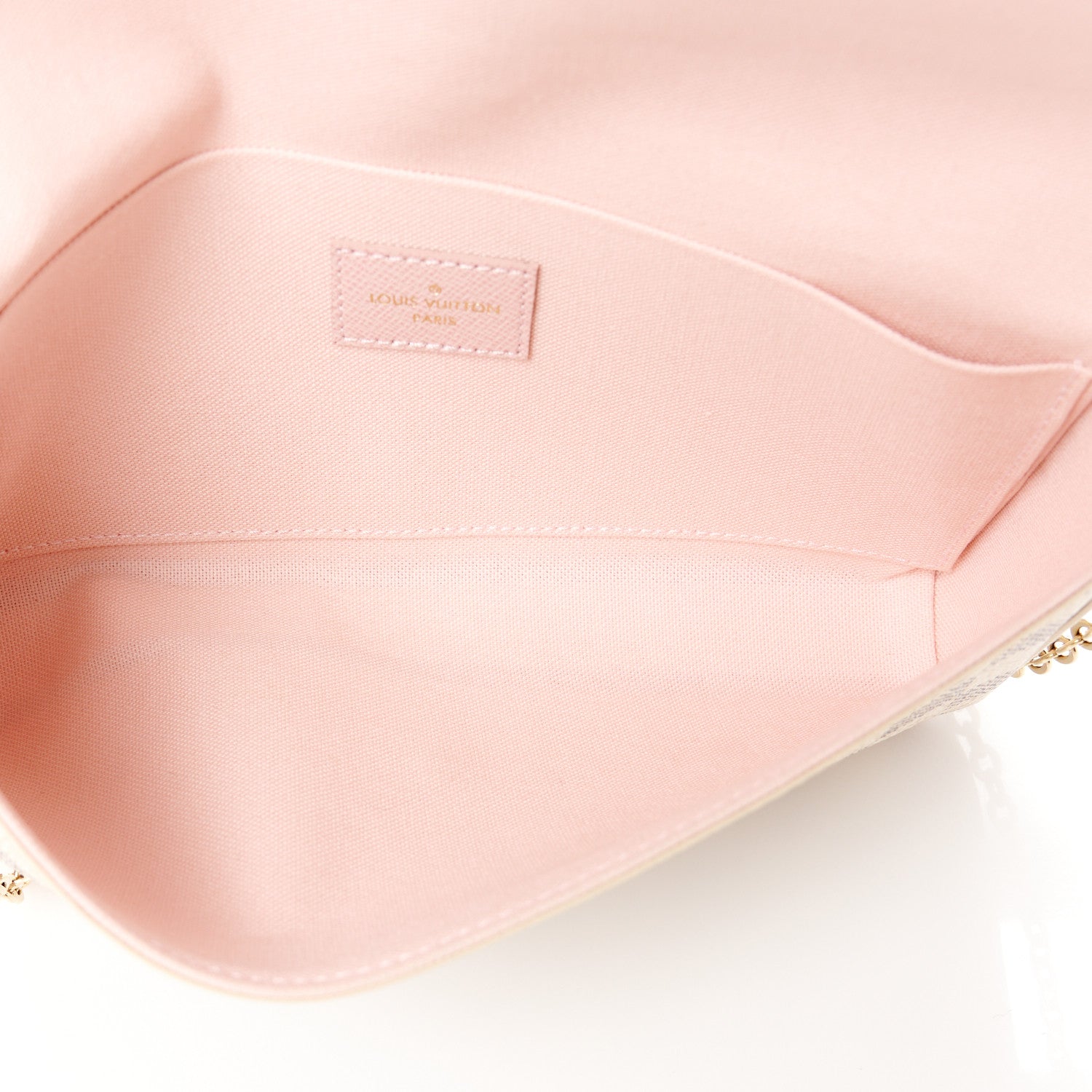 Louis Vuitton Damier Azur Pochette Felicie Chain Wallet Rose Ballerine 6 of 17