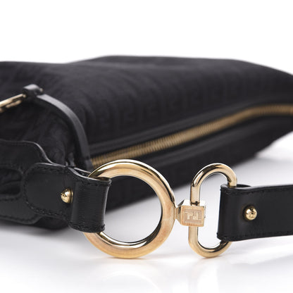 Fendi Zucchino Cuoio Small Chef Pocket Shoulder Bag Black 10 of 11