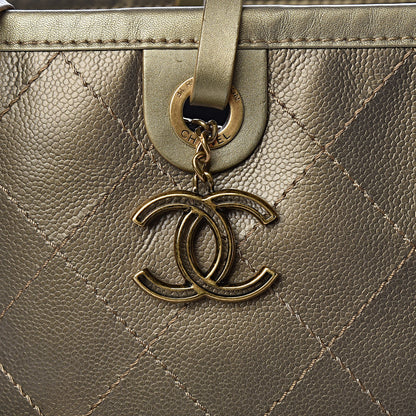 Chanel Grained Calfskin Large Shopping Fever Tote Gold 9 of 15