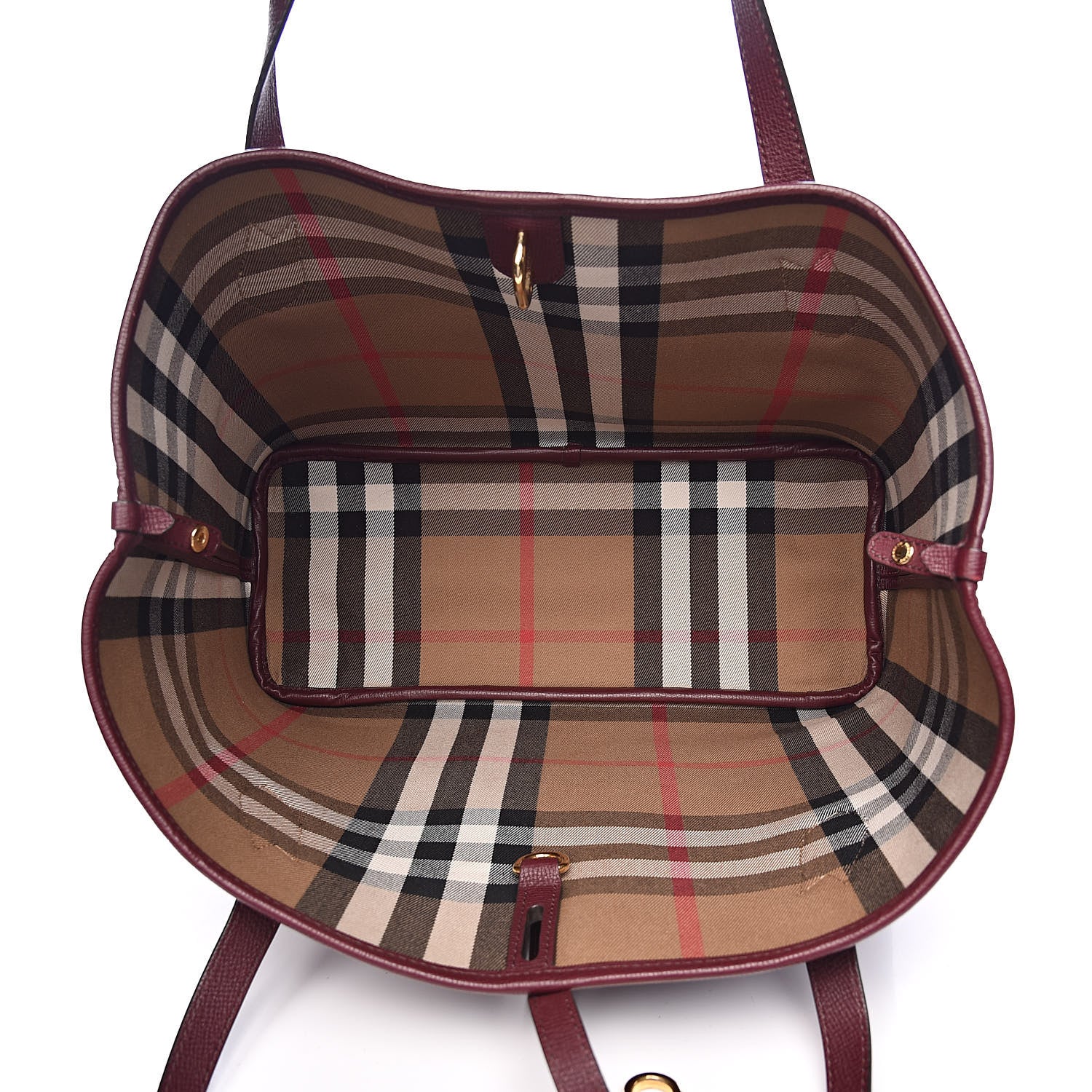 Burberry Grainy Calfskin Medium Honeybrook Tote Dark Plum 6 of 11