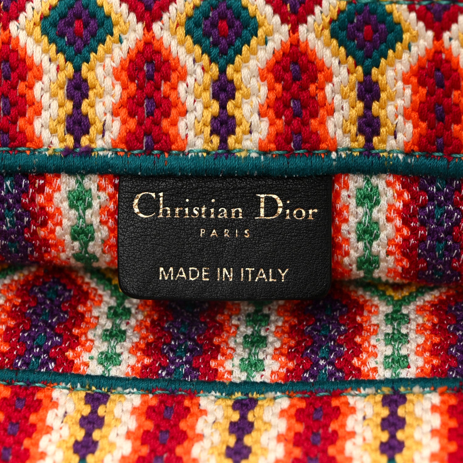 Christian Dior Canvas Embroidered Large Book Tote Orange