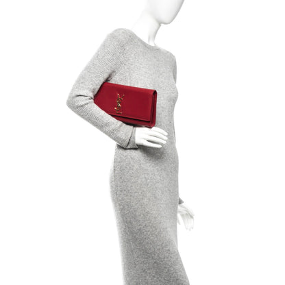 Saint Laurent Calfskin Monogram Cassandre Clutch Rouge Orient 2 of 6