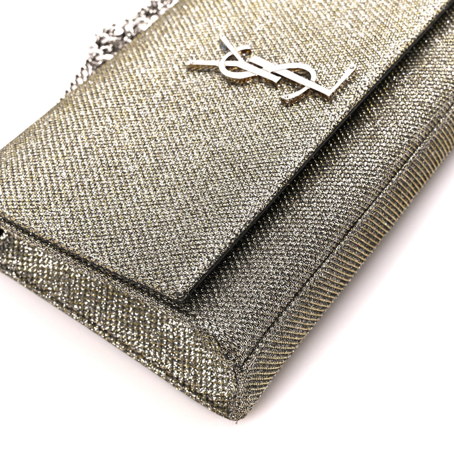 Metallic Canvas Woven Medium Classic Monogram Kate Satchel Silver