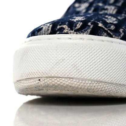 Christian Dior Velvet Oblique Womens Solar Slip On Sneakers 38.5 Deep Blue 9 of 11