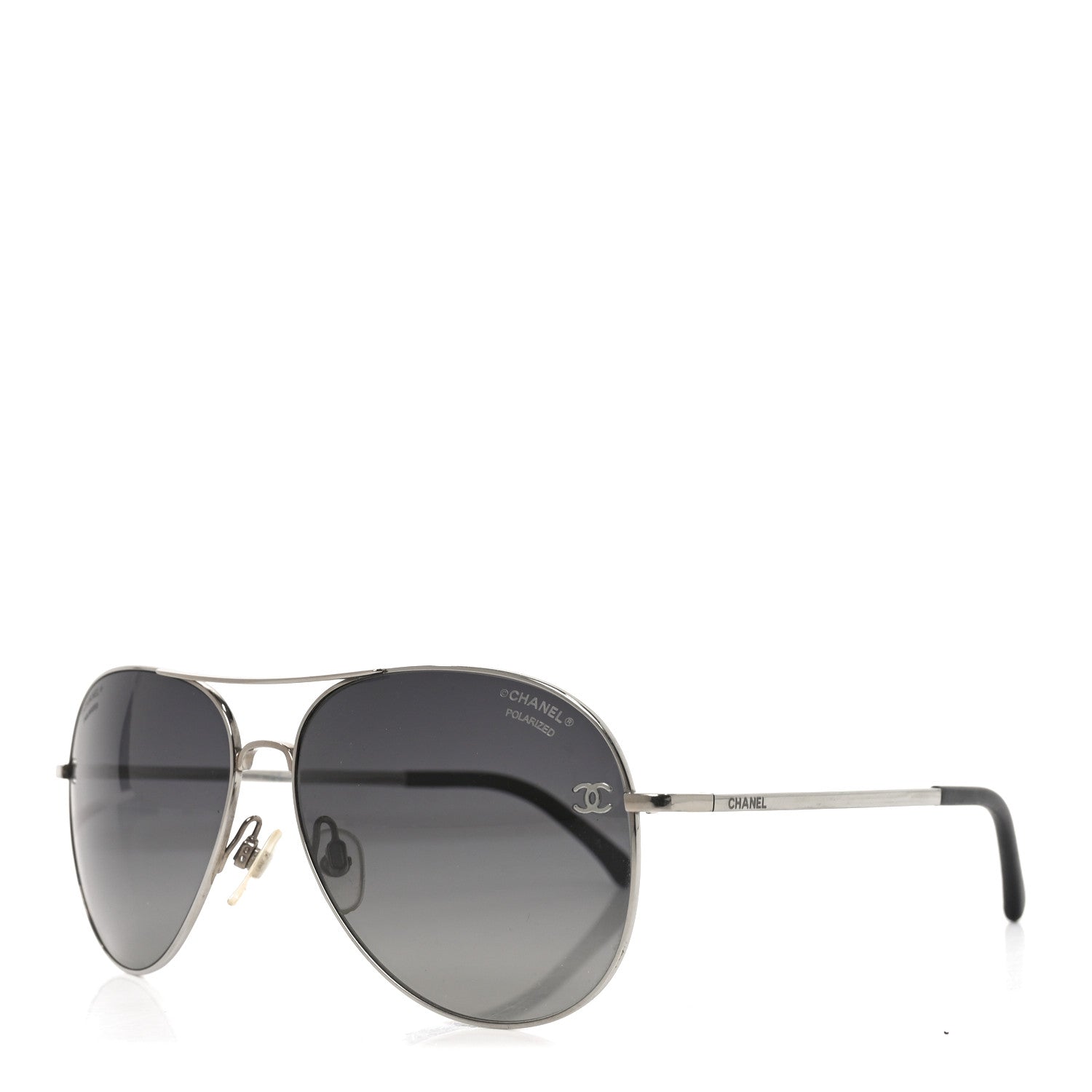 Chanel Aviator CC Sunglasses 4189-T-Q Black 1 of 6