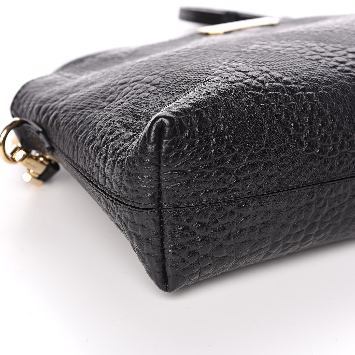 Signature Grain Calfskin Check Embossed Small Chichester Crossbody Clutch Bag Black