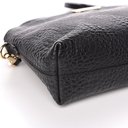 Burberry Signature Grain Calfskin Check Embossed Small Chichester Crossbody Clutch Bag Black 9 of 11