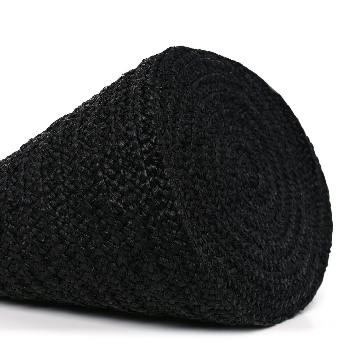 Raffia Medium Panier Bag Black